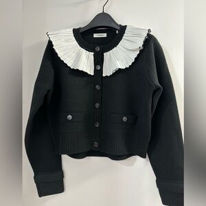 Sandro contrast collar cardigan